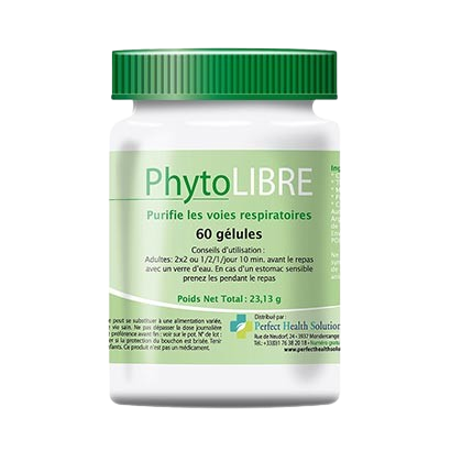 Gros plan flacon Phytolibre blanc et vert