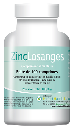 Flacon de ZincLOsanges laboratoire Perfect Health Solutions