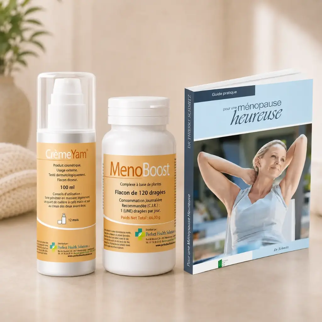 Pack Comfort Menopause et le livre Ménopause heureuse