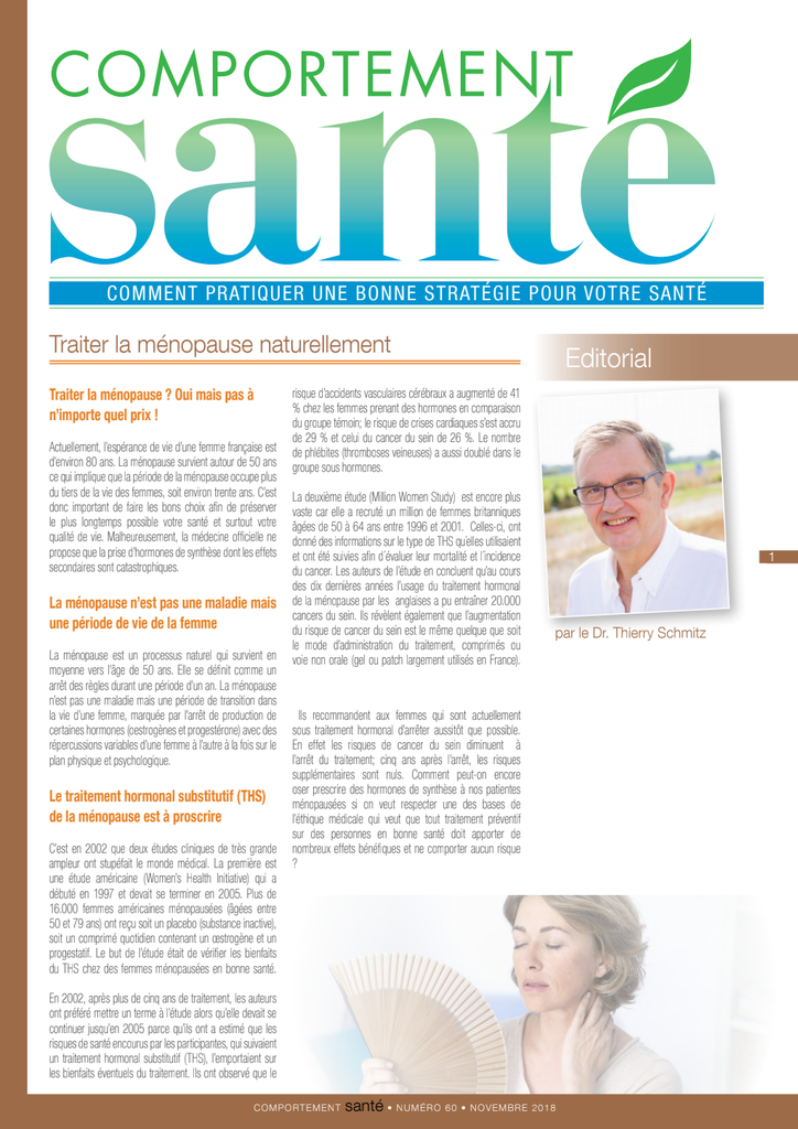 Comportement Santé n°60 Novembre 2018