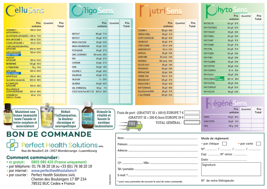 Bon de commande 2025 FR