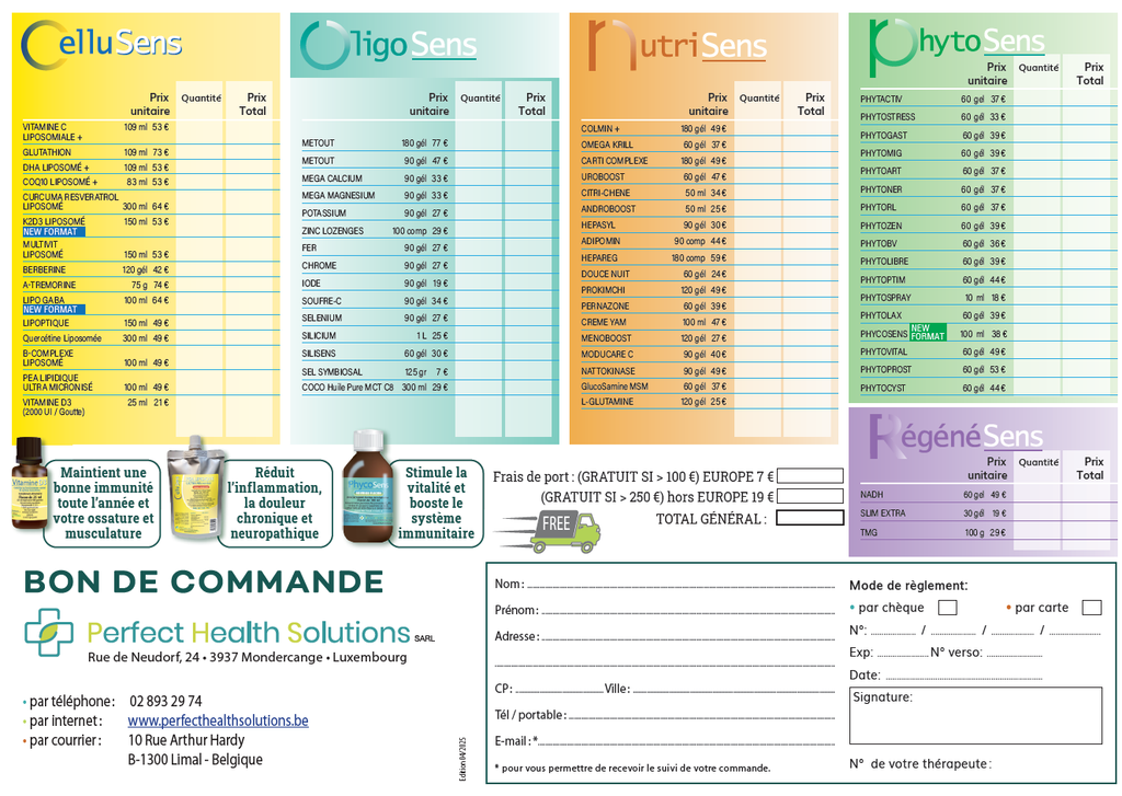 Bon de commande 2025 BE