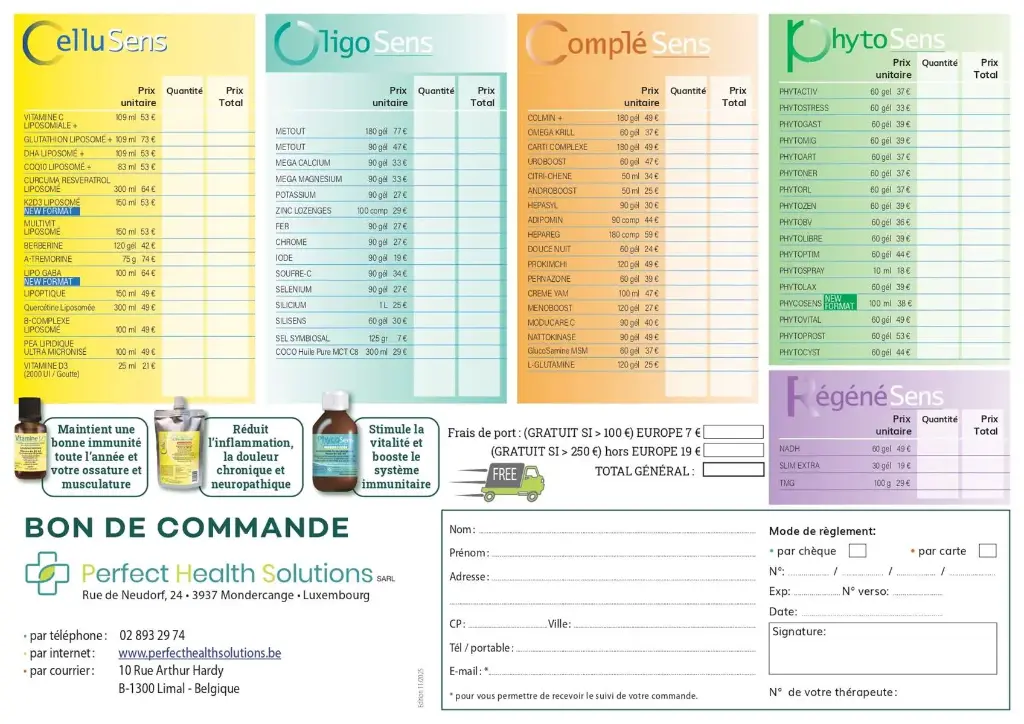 Bon de commande 2025 BE